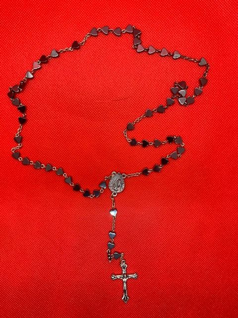 Fancy black rosary with crucifix