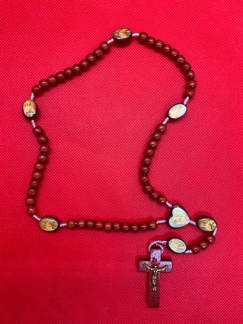 Fancy wood rosary and crucifix