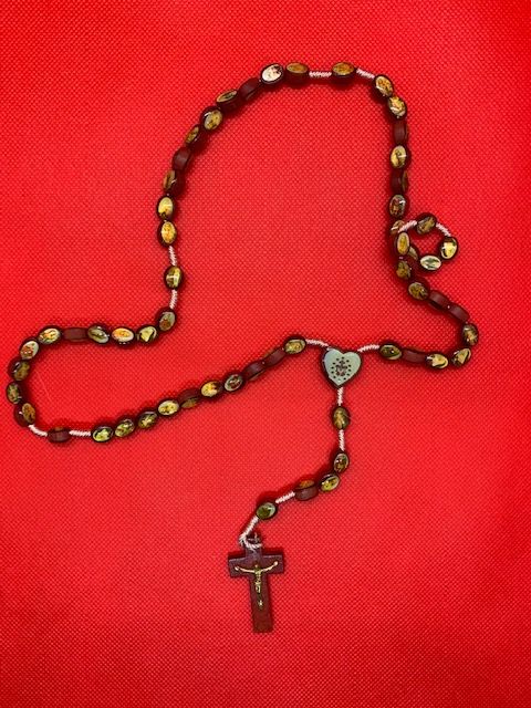 Fancy wood rosary and crucifix