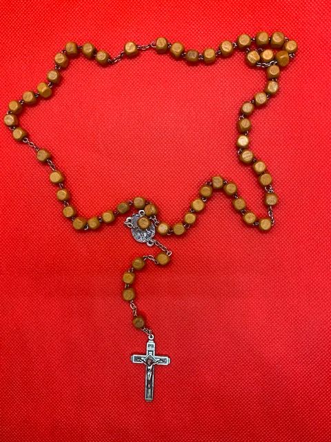 Fancy wood rosary and crucifix