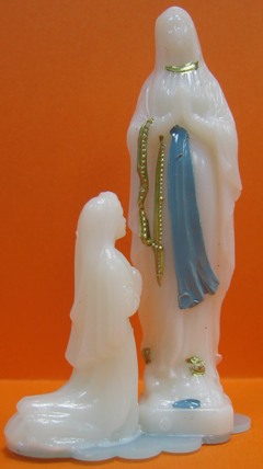 Mini estatuilla de la Virgen María y Bernadette
