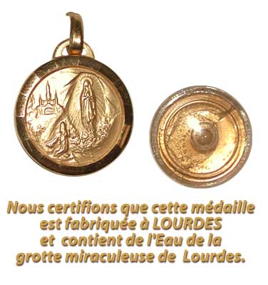 Apparition Medal with Lourdes water