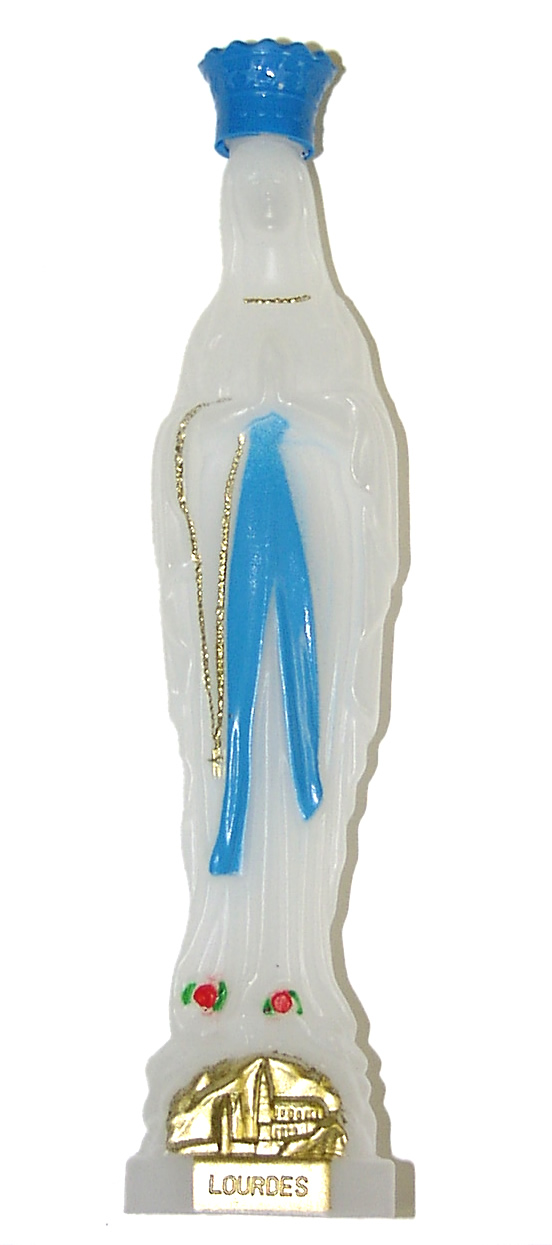 Grande virgen María transparente llenada con Agua de Lourdes Grande virgen María transparente llenada con Agua de Lourdes